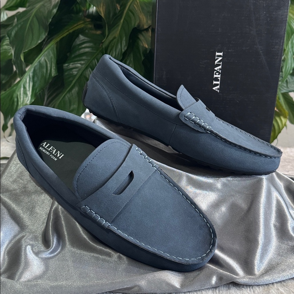 Alfani Marco Navy Slip-On Penny Memory Foam Loafer - Men's 9.5M